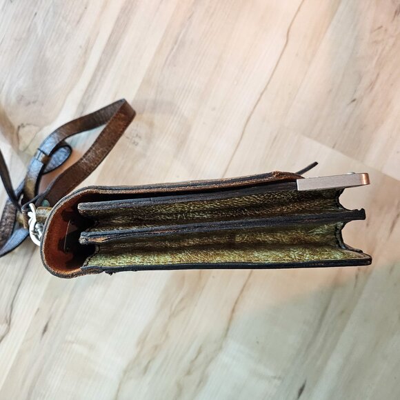 NWOT Patricia Nash Stella Flap Brown and Turquoise Handbag - Picture 9 of 15